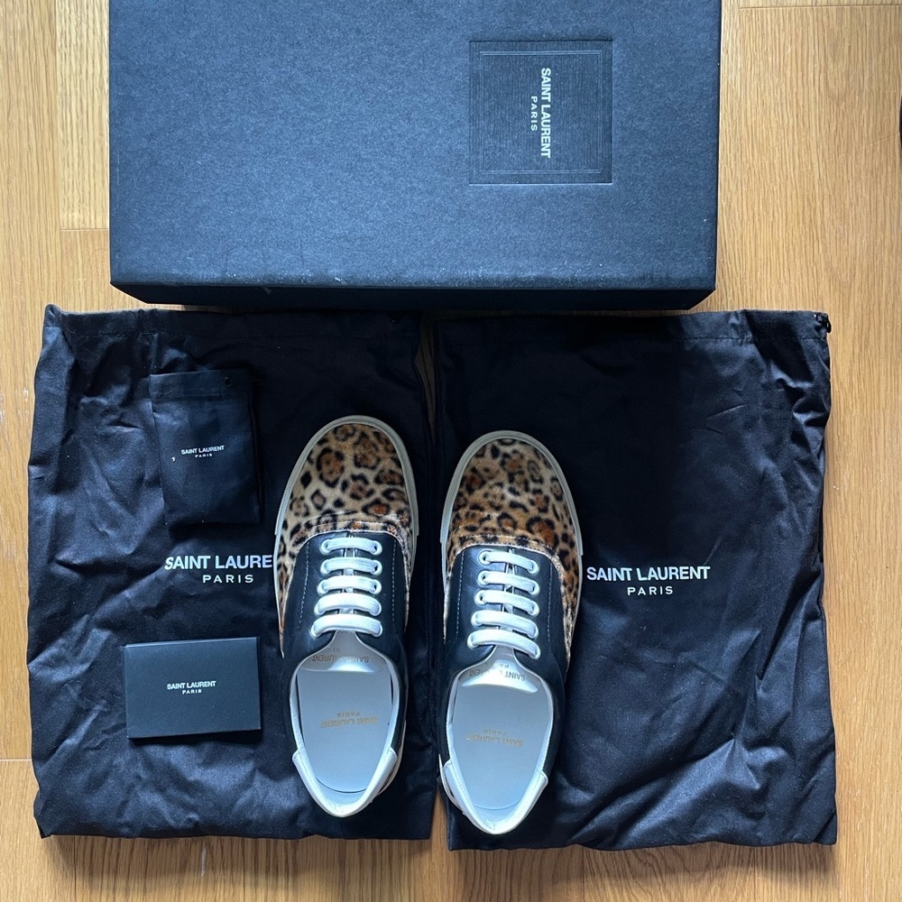 Saint Laurent lace up sneakers.